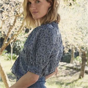 DOEN Shore Top in Delores Ditsy Blue Floral SZ S Liberty NWT